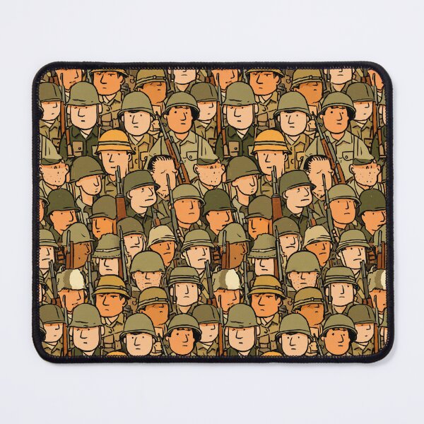 Item preview, Vintage Comic Style Soldier Faces Pattern designed and sold by Piotrek0001.