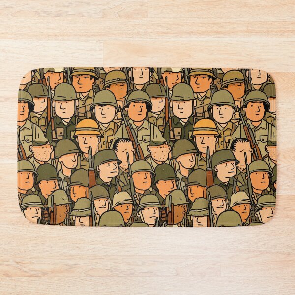 Item preview, Vintage Comic Style Soldier Faces Pattern designed and sold by Piotrek0001.