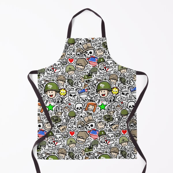 Item preview, Black and White Army Doodle Collage Pattern designed and sold by Piotrek0001.