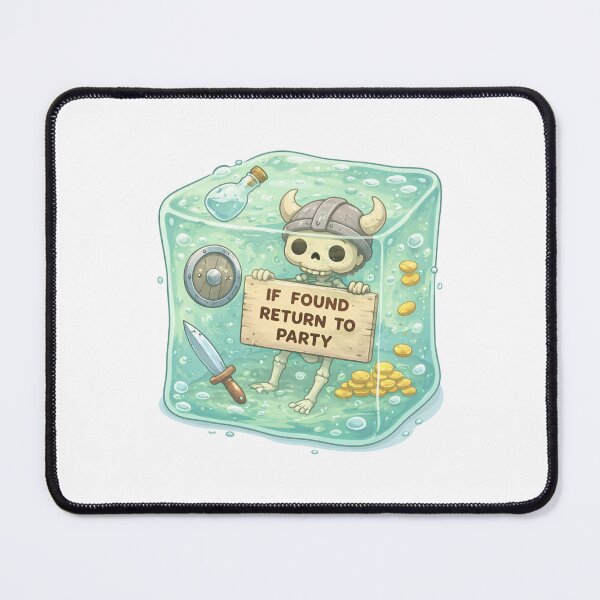 Item preview, If Found Return To Party Skeleton Gelatinous Cube RPG designed and sold by Fenay Designs.