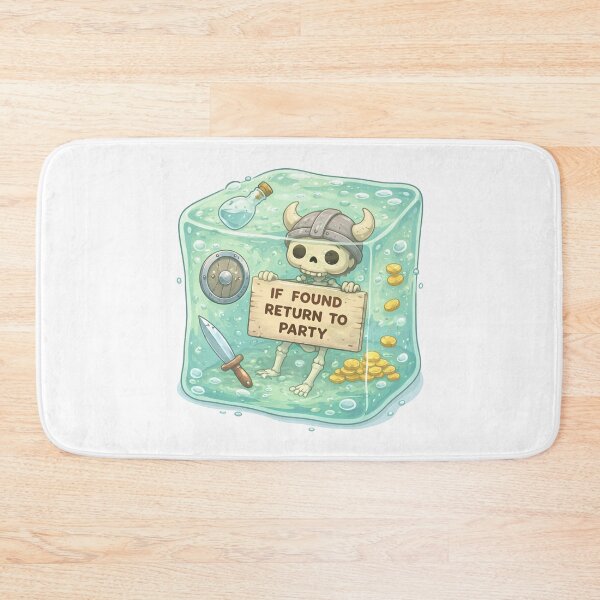 Item preview, If Found Return To Party Skeleton Gelatinous Cube RPG designed and sold by Fenay Designs.