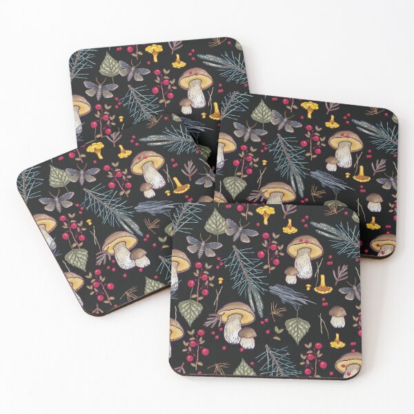 Item preview, Chanterelle & Boletus Mushroom Pattern designed and sold by smalldrawing.