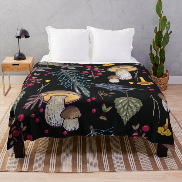 Item preview, Chanterelle & Boletus Mushroom Pattern designed and sold by smalldrawing.