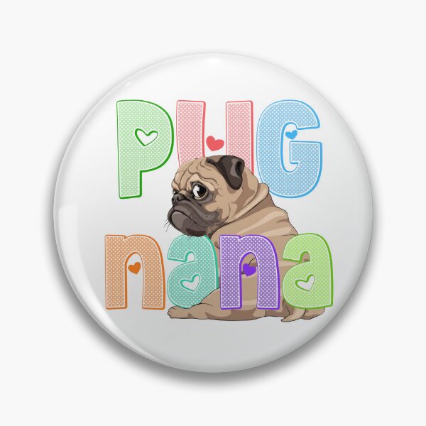 Item preview, Fawn Pug Nana with Polkadot Lettering designed and sold by Muggzley.