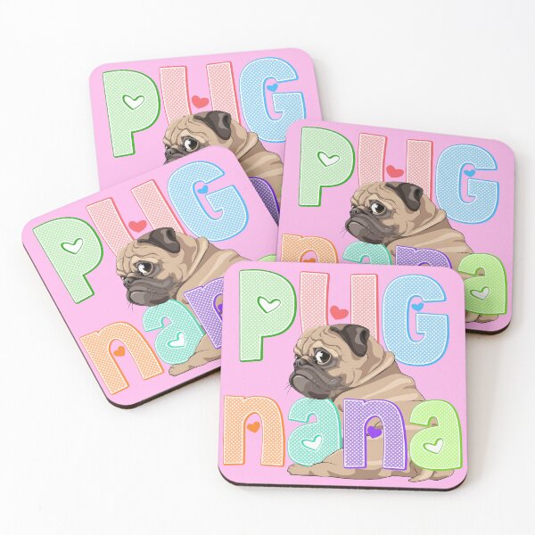 Item preview, Fawn Pug Nana with Polkadot Lettering designed and sold by Muggzley.