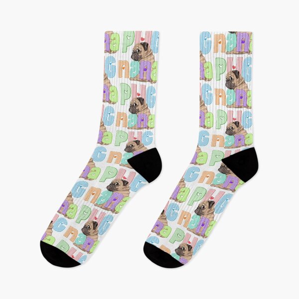 Item preview, Fawn Pug Nana with Polkadot Lettering designed and sold by Muggzley.