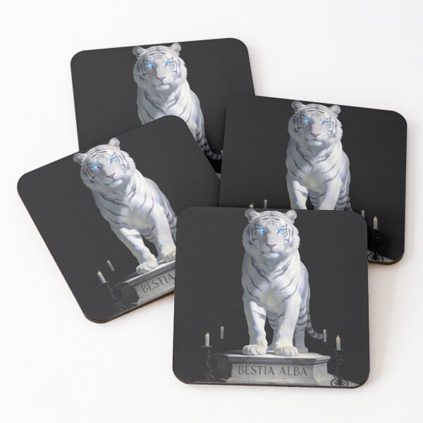 Item preview, Bestia Alba— Dark Sacred White Tiger Art designed and sold by GeoWhimsy Studio.