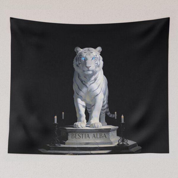 Item preview, Bestia Alba— Dark Sacred White Tiger Art designed and sold by GeoWhimsy Studio.