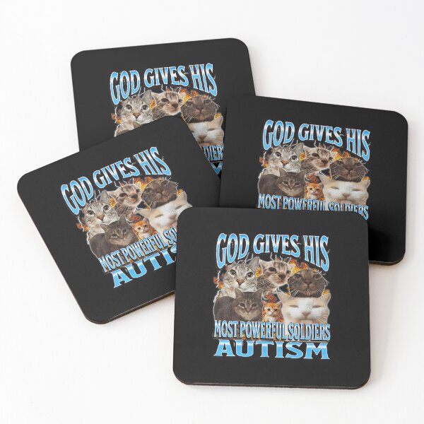 Item preview, God Gives His Most Powerful Soldiers Autism Funny Cat Meme designed and sold by tadmercado.