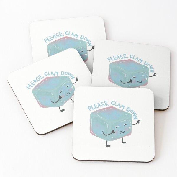 Item preview, Cute Blue Cube Character Saying Please Calm Down Quote designed and sold by rainyhst.