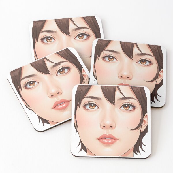 Item preview, Minimal Anime Face Line Art – Expressive Minimalist Character Design - 2 designed and sold by RELAX STATION.