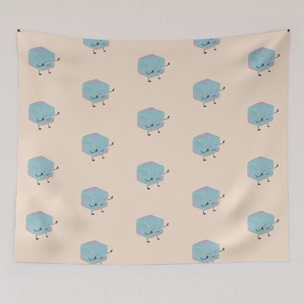 Item preview, Cute Blue Cube Character Saying Please Calm Down Quote designed and sold by rainyhst.