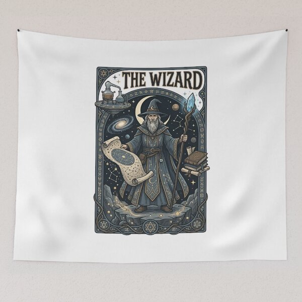 Item preview, The Wizard Tarot Card Magic Tabletop RPG Fantasy designed and sold by Fenay Designs.