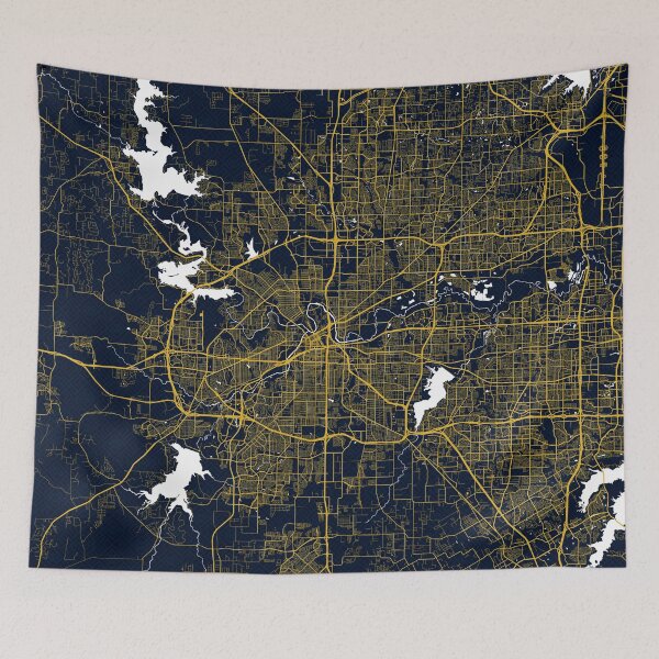 Item preview, Fort Worth City Map of Texas, USA - Gold Art Deco designed and sold by deMAP.