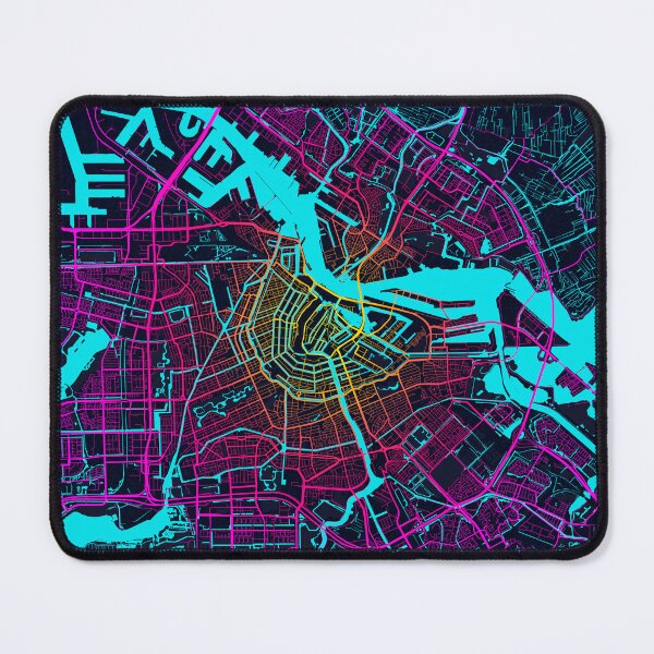 Item preview, Amsterdam City Map of Netherlands - Neon designed and sold by deMAP.