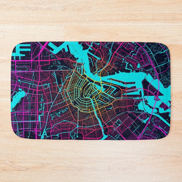 Item preview, Amsterdam City Map of Netherlands - Neon designed and sold by deMAP.