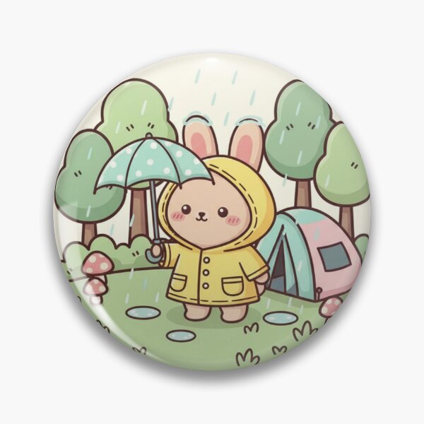 Item preview, Cute Rainy Day Bunny Yellow Raincoat Cozy Aesthetic Animal Illustration designed and sold by LavinyArt.