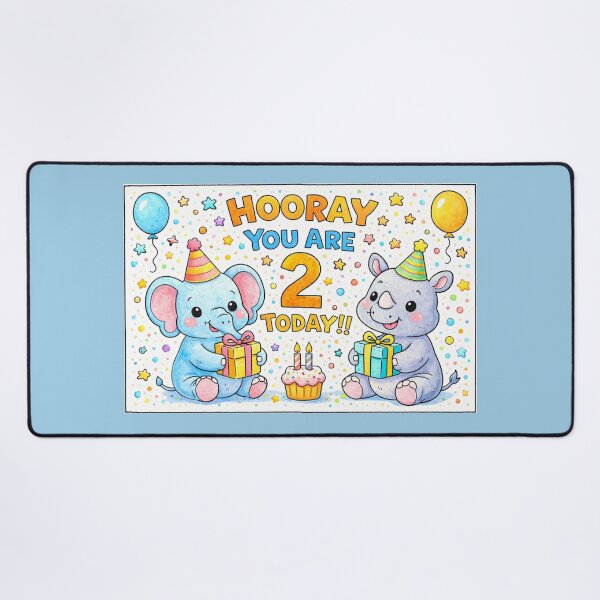 Item preview, 2nd birthday elephant rhino cute animals design designed and sold by Meandmyshop.