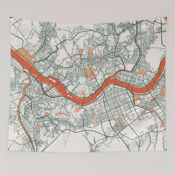 Item preview, Seoul City Map of South Korea - Bohemian designed and sold by deMAP.