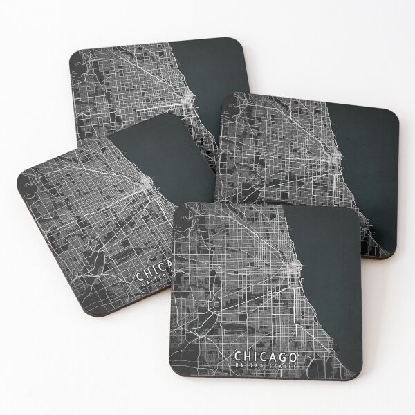 Item preview, Chicago City Map of Illinois, USA - Dark designed and sold by deMAP.