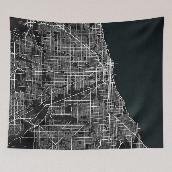 Item preview, Chicago City Map of Illinois, USA - Dark designed and sold by deMAP.