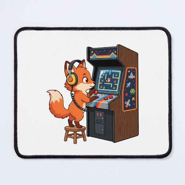 Item preview, Cute Retro Fox Playing Vintage Arcade Game designed and sold by Kvarny.