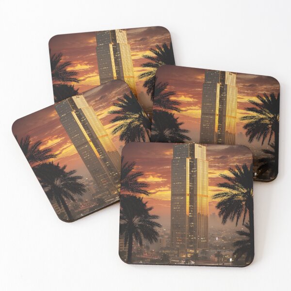 Item preview, Al Faisaliyah Tower Riyadh Saudi Arabia Sunset Wall Art Print designed and sold by GoldenVerseArt.