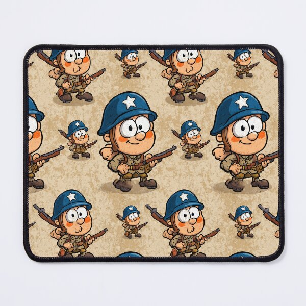Item preview, Retro Cartoon Soldiers with Blue Helmets Pattern designed and sold by Piotrek0001.
