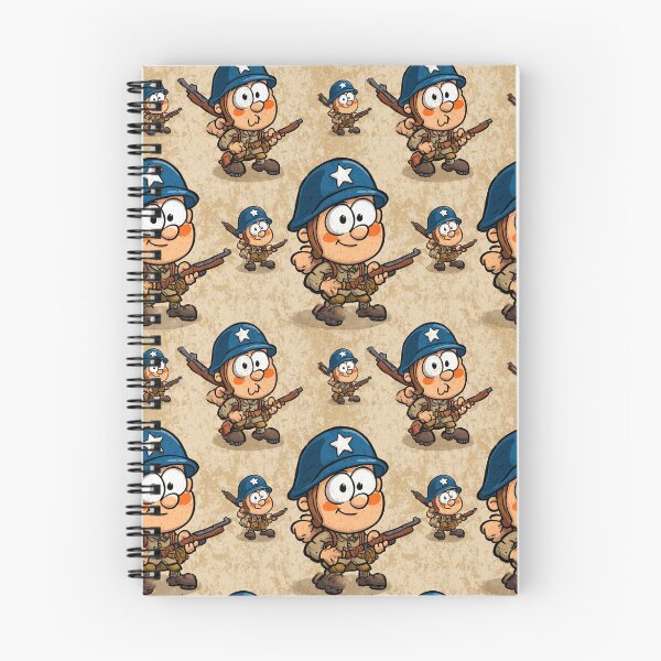 Item preview, Retro Cartoon Soldiers with Blue Helmets Pattern designed and sold by Piotrek0001.