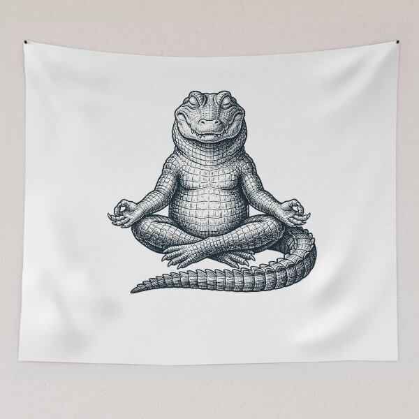 Item preview, Vintage Alligator Yoga Lotus Meditation Lover designed and sold by DoodleTortle.