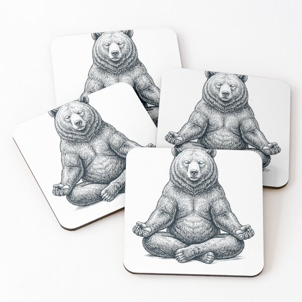 Item preview, Vintage Bear Yoga Lotus Meditation Lover designed and sold by DoodleTortle.