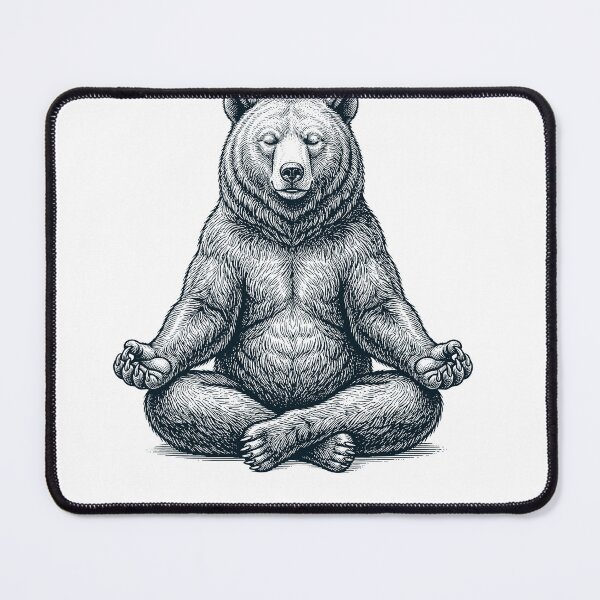 Item preview, Vintage Bear Yoga Lotus Meditation Lover designed and sold by DoodleTortle.