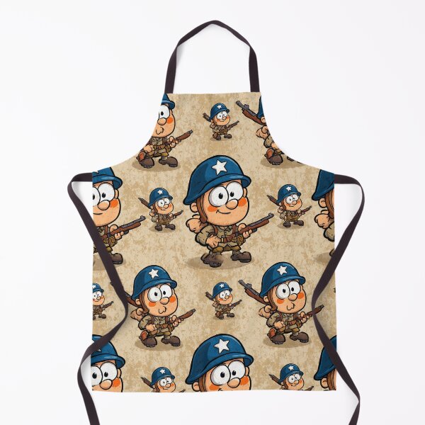 Item preview, Retro Cartoon Soldiers with Blue Helmets Pattern designed and sold by Piotrek0001.