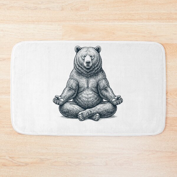 Item preview, Vintage Bear Yoga Lotus Meditation Lover designed and sold by DoodleTortle.