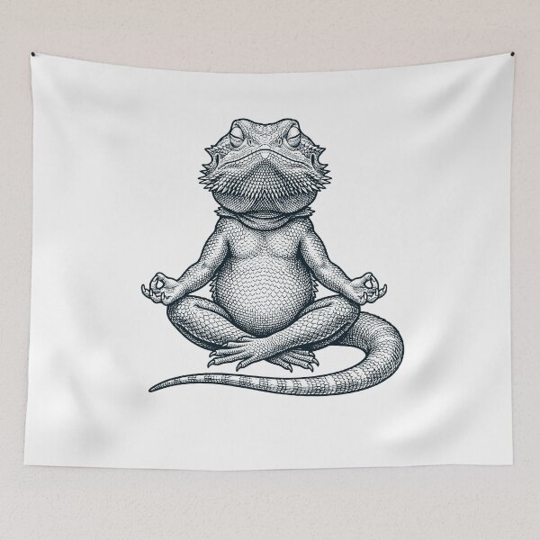 Item preview, Vintage Bearded Dragon Yoga Lotus Meditation Lover designed and sold by DoodleTortle.