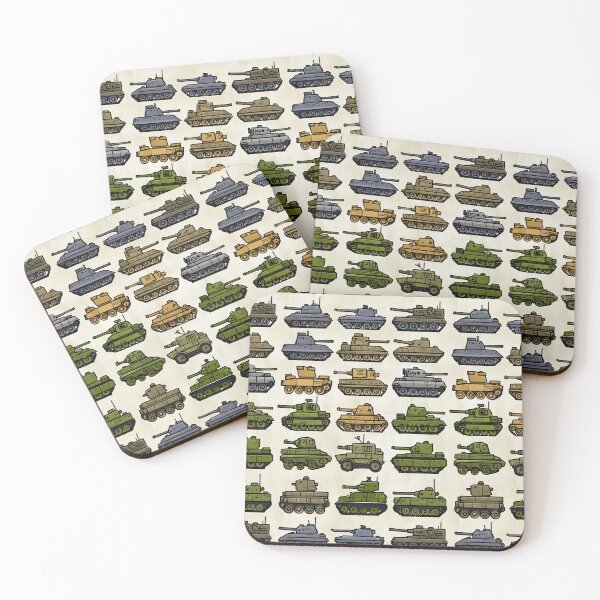 Item preview, Classic Military Tanks Grid on Light Background Pattern designed and sold by Piotrek0001.