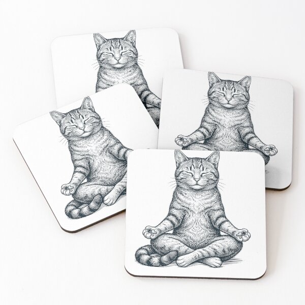 Item preview, Vintage Cat Yoga Lotus Meditation Lover designed and sold by DoodleTortle.