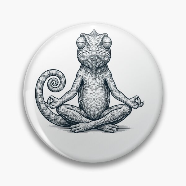Item preview, Vintage Chameleon Yoga Lotus Meditation Lover designed and sold by DoodleTortle.