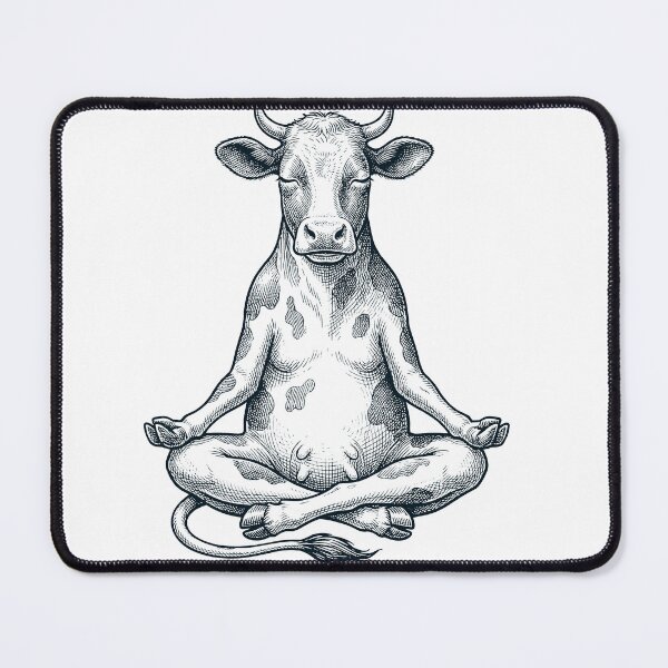 Item preview, Vintage Cow Yoga Lotus Meditation Lover Farmer designed and sold by DoodleTortle.