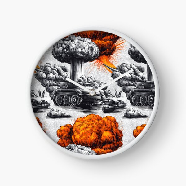 Item preview, Giant Explosion and Battle Tanks Illustration Pattern designed and sold by Piotrek0001.
