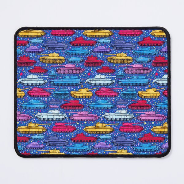 Item preview, Colorful Neon Tanks and Stars Dark Blue Pattern designed and sold by Piotrek0001.