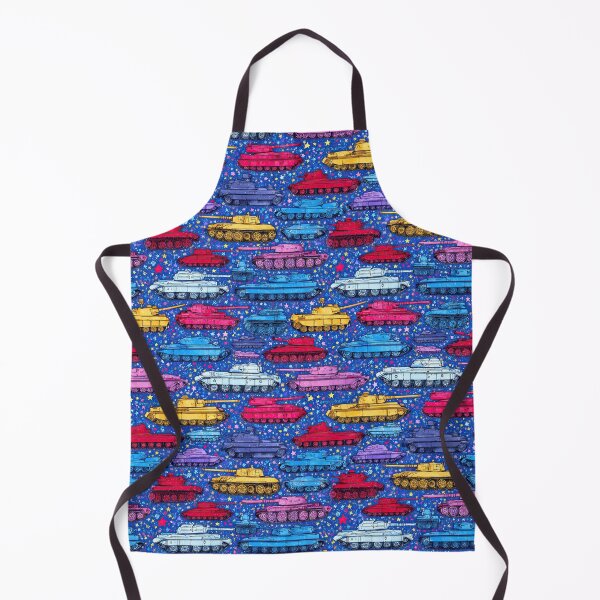 Item preview, Colorful Neon Tanks and Stars Dark Blue Pattern designed and sold by Piotrek0001.