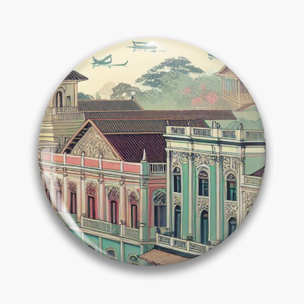 Item preview, Granada Nicaragua Ukiyo-e Inspired Cityscape – Colonial Architecture & Lake Nicaragua designed and sold by Vandy Fullam.