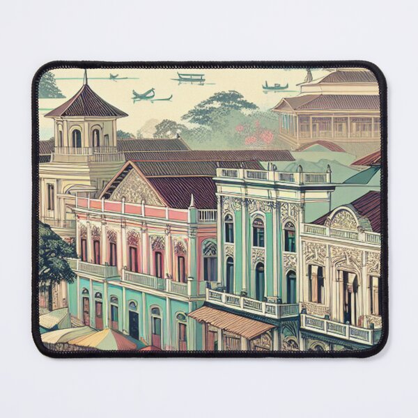 Item preview, Granada Nicaragua Ukiyo-e Inspired Cityscape – Colonial Architecture & Lake Nicaragua designed and sold by Vandy Fullam.