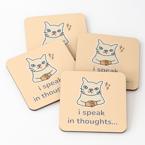 Item preview, I Speak in Thoughts Introvert Cat designed and sold by TheBeeKindSpace.