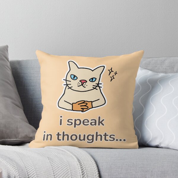 Item preview, I Speak in Thoughts Introvert Cat designed and sold by TheBeeKindSpace.