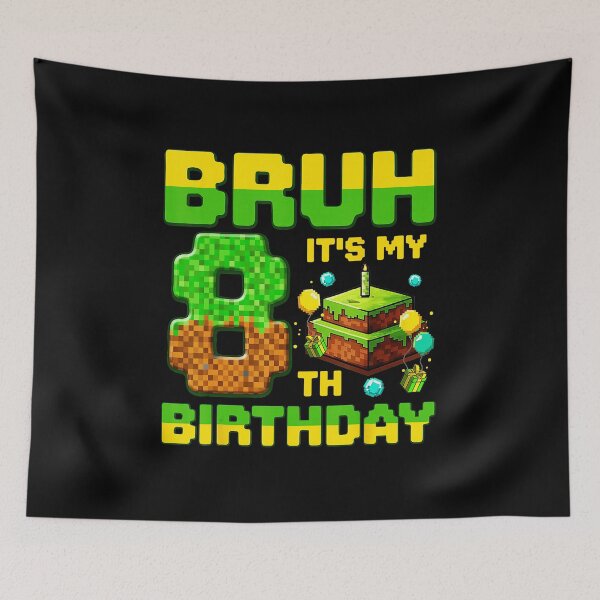 Item preview, Bruh It’s My 8th Birthday Pixel Gamer Party designed and sold by FGTV2021.