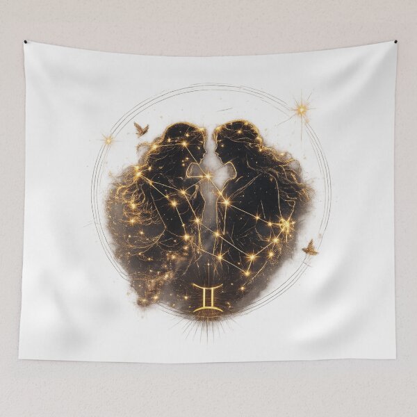 Item preview, Gemini Constellation Twins in a Starry Cosmic Sky designed and sold by RolMerch.