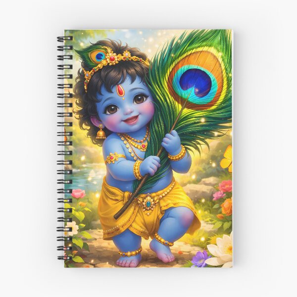 Item preview, Baby Krishna Peacock Feather | Cute Little Krishna Art designed and sold by CosmicLotusArt.