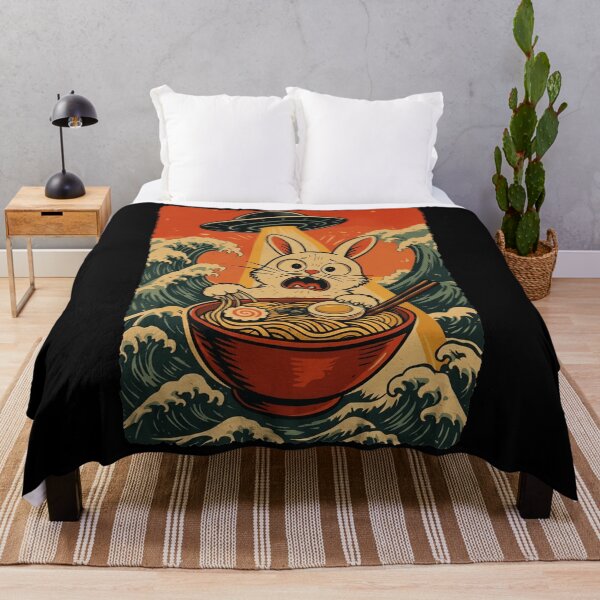 Item preview, Scared Bunny Ramen UFO Retro Japanese Style designed and sold by JEFDodsonArt.